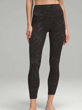 Lululemon Align 25” High-Rise Leggings in Cheetah Camo Deep Coal Multi